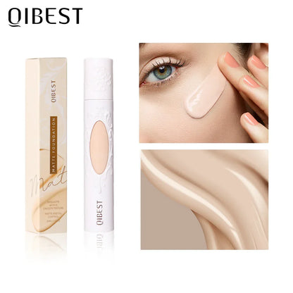 QIBEST Liquid Foundation Long-lasting Concealer Moisturizing Brightening Matte Natural Liquid Foundation Nude Makeup Conditioner - Shello's Creative Boutique