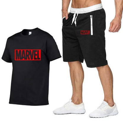 Cotton T Shirts+Shorts Men Sets Brand Clothing Two Pieces Tracksuit - Shello's Creative Boutique