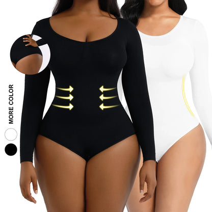 Bodysuit Body Hugging Body Lifting Body Shaping Women's Bodysuit Long Sleeve Body Slimming Cloth Body Shaping - Shello's Creative Boutique