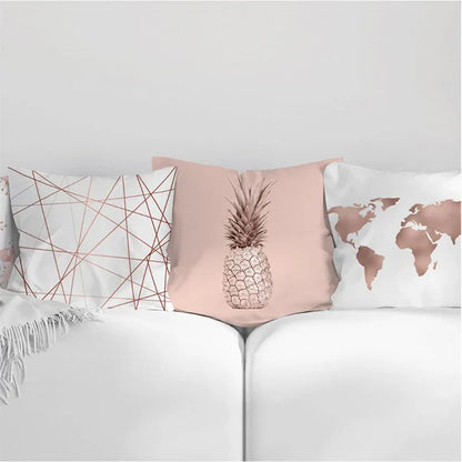 Rose Gold Pineapple Glitter Pillow Case - Glamorous 45x45cm Cushion Cover - Shello's Creative Boutique