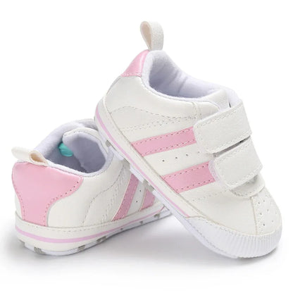Fashion Toddler Baby 0-18M Soft Sole Hook Loop Prewalker Sneakers Baby Boy Girl Crib Shoes Leather Sports Non-slip Walker Shoes - Shello's Creative Boutique
