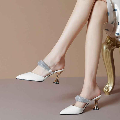 French Rhinestone High Heels – Elevate Your Style with Elegant Charm - Shello's Creative Boutique