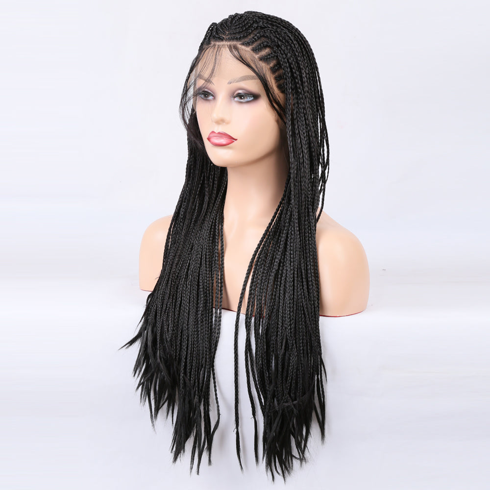 Braided Wigs Three Strand Lotus Dreadlocks Women's Chemical Fiber Front Lace Wig Headgear Lace Wigs Shello Creative Boutique