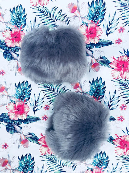 Luxe Winter Wrist Gloves – Faux Rabbit Fur with Oversized Sleeves - Shello's Creative Boutique