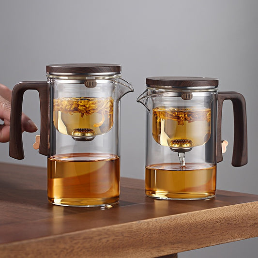 Xiaoman Waist new rodless elegant cup, one click magnetic suction filter glass tea pot, automatic tea separation tea cup eprolo