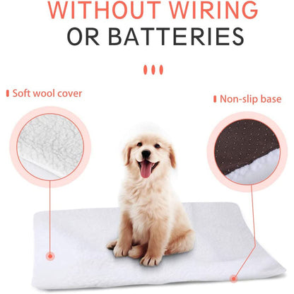Self-Heating Dog Bed Mat - Warm Plush Pet Blanket with Heat Reflection Technology