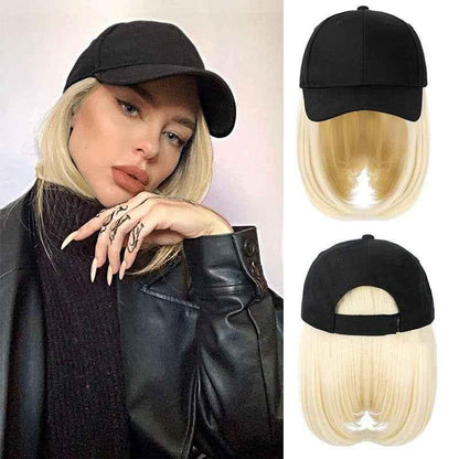 Short Straight Hooded Wig for Women - Chemical Fiber Headcover with Straight Hair - Shello's Creative Boutique