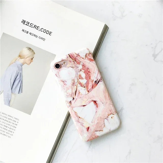 Luxury Marble Case For iPhone 7 Case Soft Silicone Back Cover For iPhone 6 6S 7 Plus 8 Plus Coque iPhone X XR XS Max Case Cover - Shello's Creative Boutique