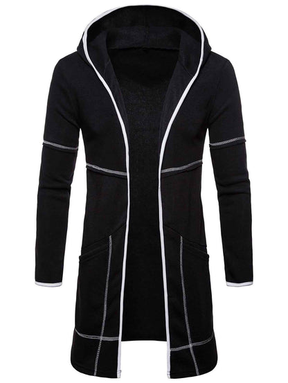 Open Front Long Sleeve Longline Hoodie