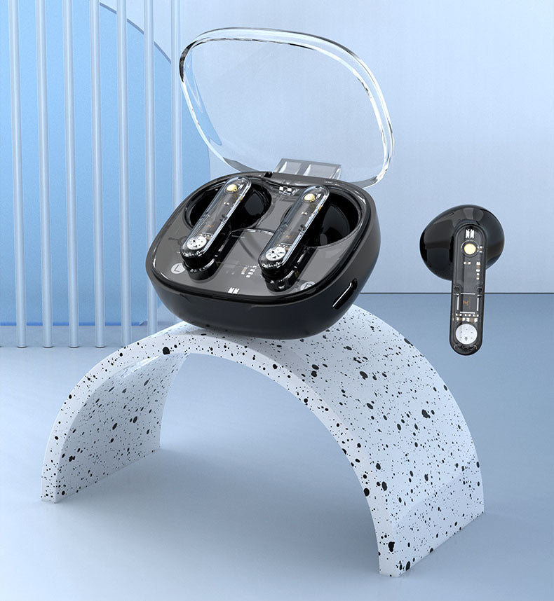 Bluetooth earphones with transparent compartment for hanging rope, wireless Bluetooth earphones with ultra long battery life eprolo