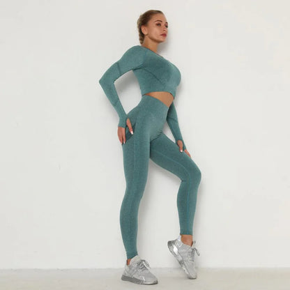 3pcs Yoga Clothing Set Sports Suit Women Sportswear Sports Outfit Fitness Gym Seamless Workout - Shello's Creative Boutique