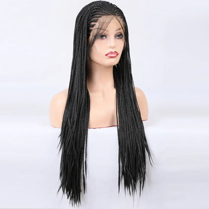 Long Box Braid Lace Front Wig - Synthetic Braided Wig for Black Women - Shello's Creative Boutique