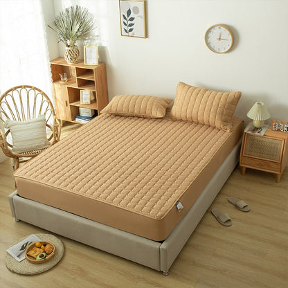 Waterproof Bed Linen with Elastic Bands Fitted Sheet Home Winter Solid Color Mattress Cover eprolo