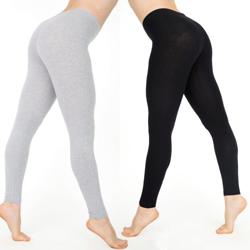 Womens Casual Ankle-length Leggings Elastic Waist Cotton Leggings Female Women Clothing Plus Size 2XL eprolo