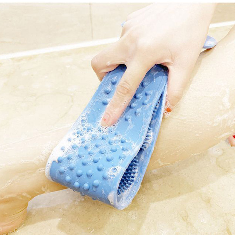 Hot Body Wash Silicone Body Scrubber Belt Double Side Shower Exfoliating Belt Removes Bath Towel Shello Creative Boutique