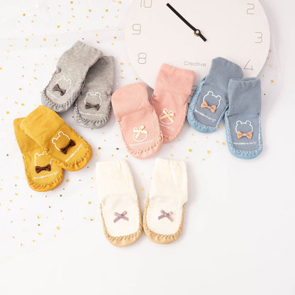 Spring and Autumn Baby Floor Socks Middle Tube Anti-slip Children's Toddler Shoes Combed Cotton Newborn 0-3 Years Old Socks eprolo