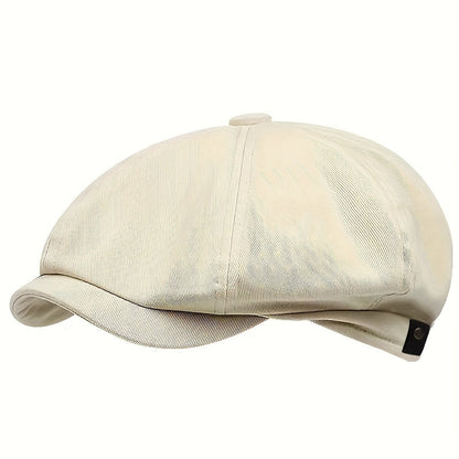 Men&Apos;S Retro Herringbone Flat Cap - Black Casual Beret with Vintage Style, Knitted Polyester, Perfect for Valentine&Apos;S Day, Everyday Headwear | Vintage Flat Cap | Knitted Texture Shello's Creative Boutique