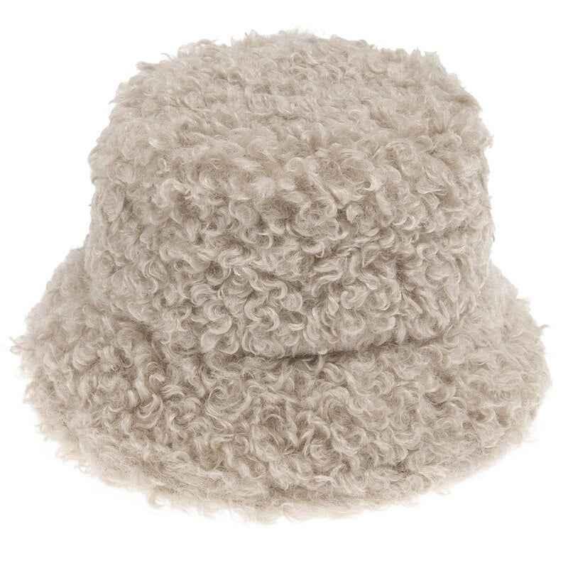 Women's Faux Fur Bucket Hat - Warm Fluffy Winter Hat for Outdoor & Casual Wear - Shello's Creative Boutique