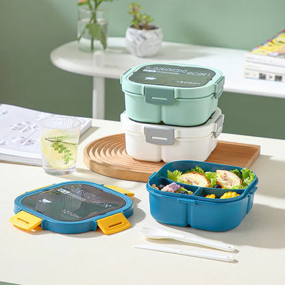 Classic simple microwaveable portable salad box lunch box with cutlery - Shello's Creative Boutique