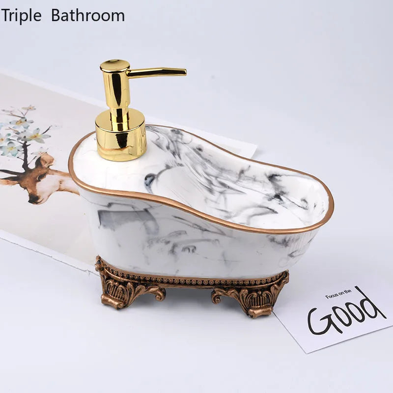 European Liquid Soap Bottle Resin Bathtub Shape Bathroom Sanitizer Bottles Shampoo Shower Gel Wristband Dispenser Accessories Shello Creative Boutique