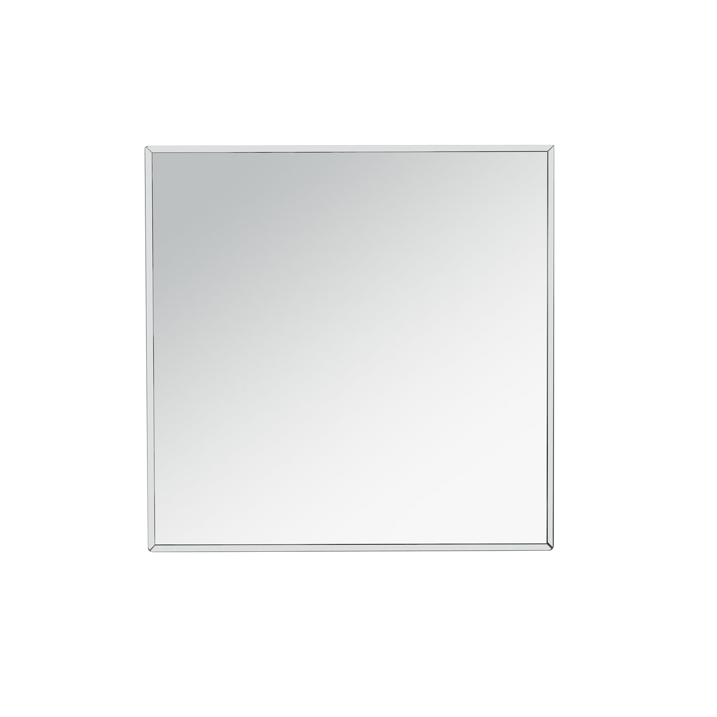 U-Can 11.8-inch silver square mirror coffee table with LED lights, modern diamond edge table, no assembly required eprolo