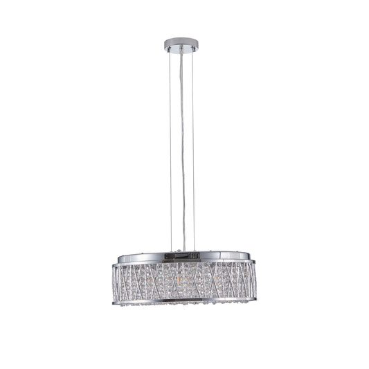 Modern Crystal Pendant 18.9-inch Aluminum+Iron Circular Ceiling Light Embedded Ceiling Fixture eprolo