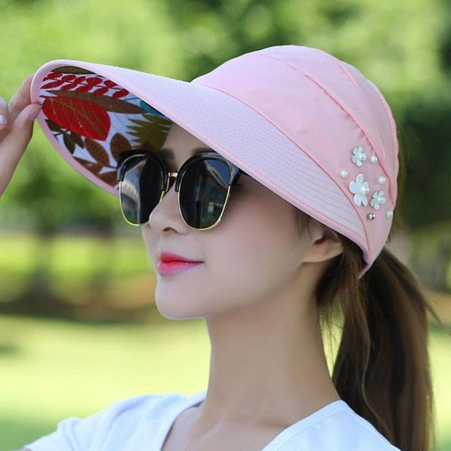 Women's Summer Casual All-match Going Out Ultraviolet-proof Korean Style Folded Sun Block Hat Breathable And Light eprolo