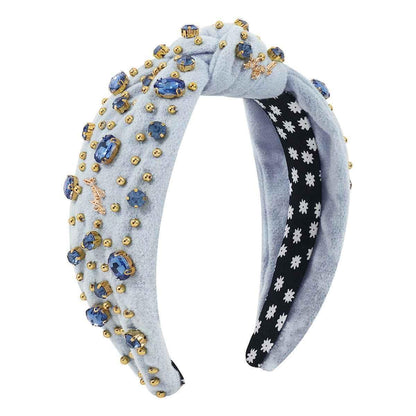 Retro Plush Hair Hoop - Vintage Style Headband with Sparkle Details - Shello's Creative Boutique