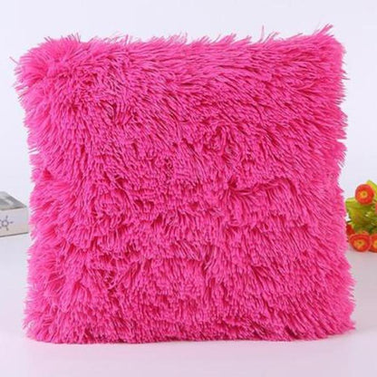 Solid Soft Plush Faux Fur  Decorative Cushion Cover Throw Pillows For Sofa Car Chair Hotel Home Decoration