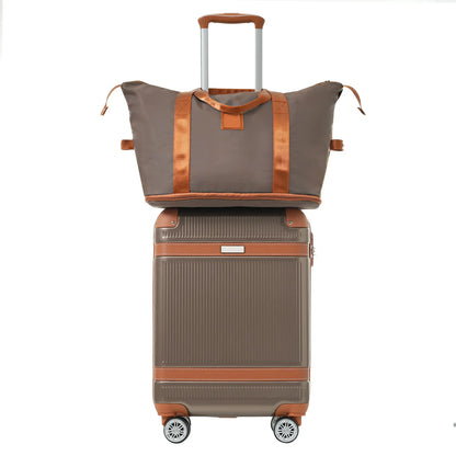 Hardshell Luggage Sets 3 Piece Carry-on Suitcase Double Spinner Wheels with TSA Lock for Men Women, Coppery (20in) - Shello's Creative Boutique