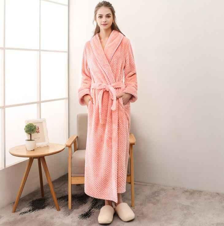 Luxury Flannel Bathrobe - Thick Warm Dressing Gown for Men & Women - Shello's Creative Boutique