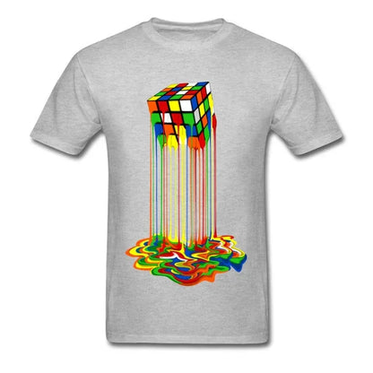 Good Quality Cube T-Shirts | Rainbow Abstraction Cube Sheldon Cooper T-Shirt | Big Discount - Shello's Creative Boutique