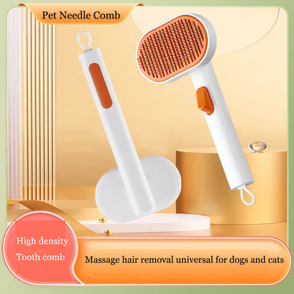 Self-Cleaning Pet Hair Removal Brush - One-Click Grooming Comb for Cats & Dogs