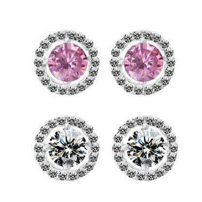 Fashion Luxury 925 Sterling Silver 6mm Small Zircon Stud Earing Earrings for women christmas gift korean jewelry E232 - Shello's Creative Boutique
