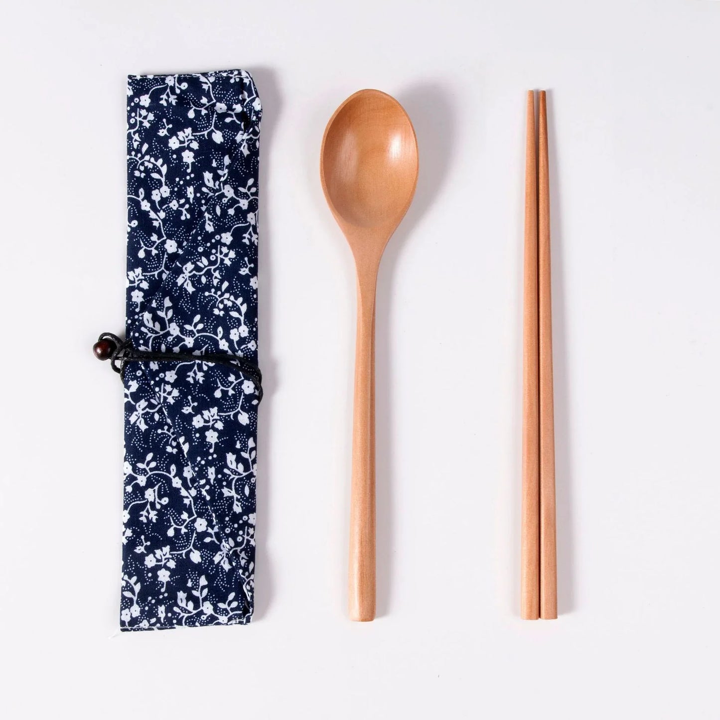 Japanese Style Long Handled Spoons, Forks, Chopsticks, Three Piece Set Of Wooden Portable Tableware, Chopsticks, Spoons, Set - Shello's Creative Boutique