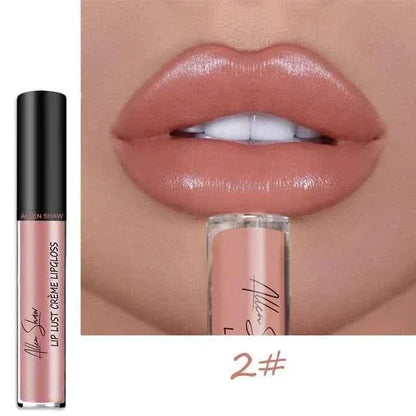 Nude Shiny Liquid Lip Gloss - Matte Glitter Shimmer Moisturizing Long-lasting Lipstick - Shello's Creative Boutique