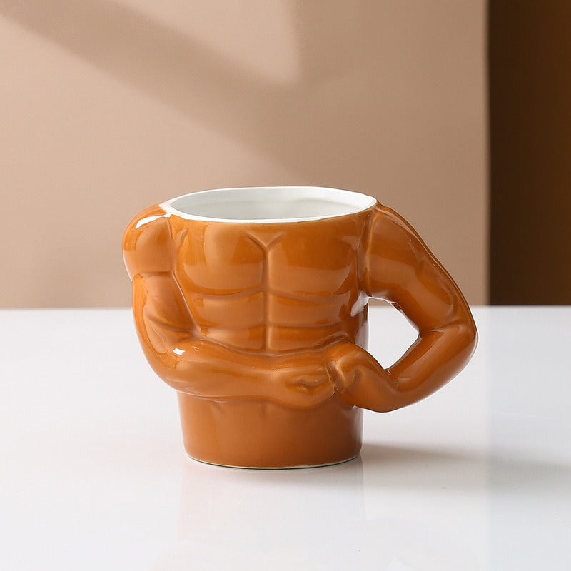Novelty Cup Ceramic Muscle Hunk Ceramic Cup Spoof Weird Water Glass Mug Creative Personality Coffee Beer Cup eprolo