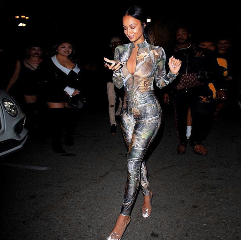 Long Sleeve Print Zip Up Skinny Bodycon Jumpsuit Autumn Winter Women Fashion Sexy Streetwear Casual Romper eprolo