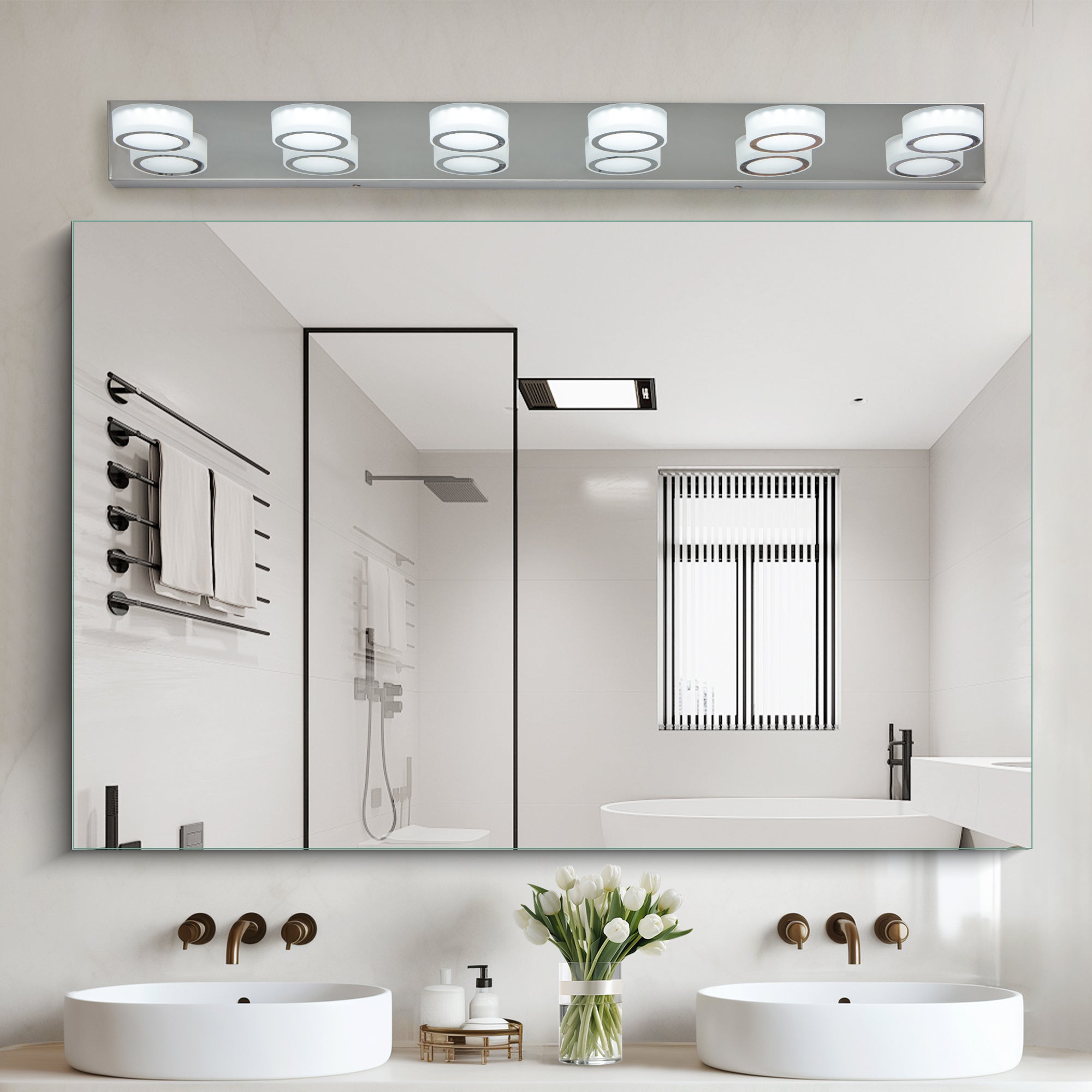 LED Modern Chrome 6-Light Vanity Lights Fixtures Over Mirror Bath Wall Lighting eprolo