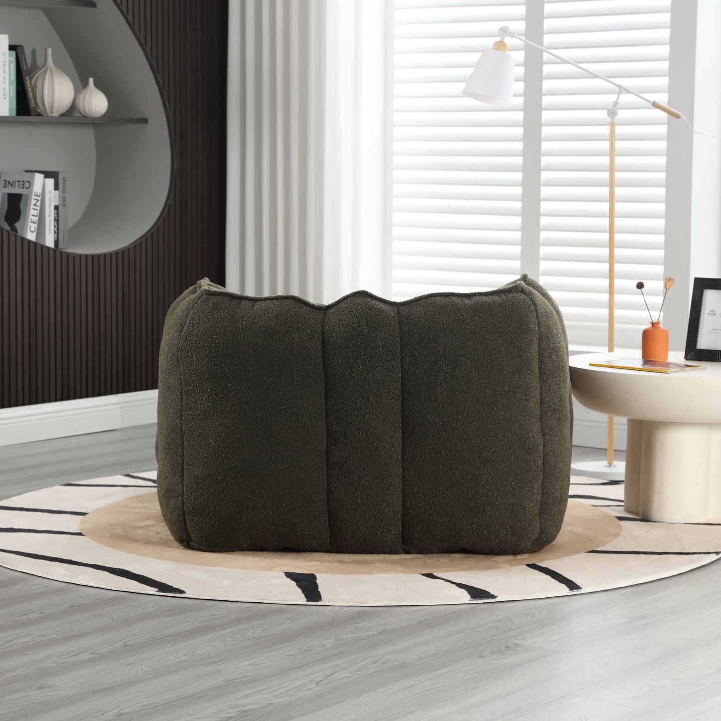 Soft Bean Bag Chair with High Resilient Foam(Chips)for living room and bedroom,Comfortable Square Lazy Sofa with Footstool eprolo