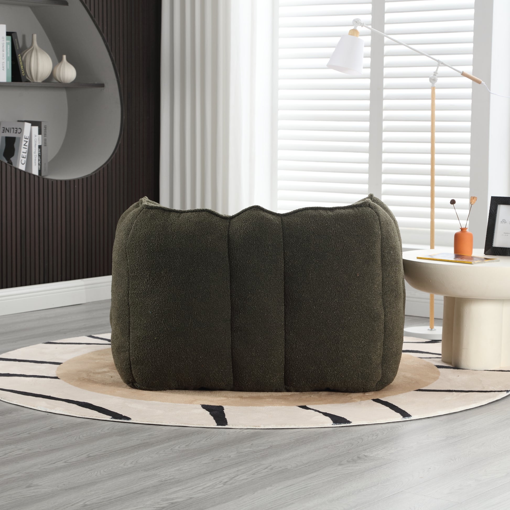 Soft Bean Bag Chair with High Resilient Foam(Chips)for living room and bedroom,Comfortable Square Lazy Sofa with Footstool eprolo