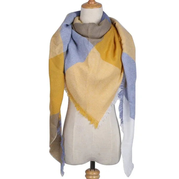 Winter Triangle Scarf For Women Brand Designer Shawl Cashmere Plaid Scarves Blanket Wholesale Drops - Shello's Creative Boutique