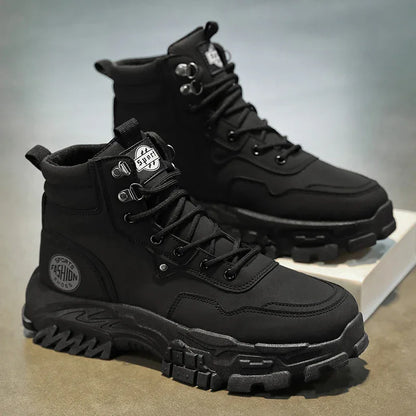 High top Martin boots for outdoor men anti slip wear-resistant thick soled versatile workwear trendy shoes - Shello's Creative Boutique
