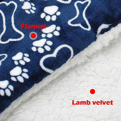 Winter Dog Bed Mat Pet Cushion Blanket Warm Paw Print Puppy Cat Fleece Beds For Small Large Dogs Cats Pad Chihuahua Cama Perro eprolo