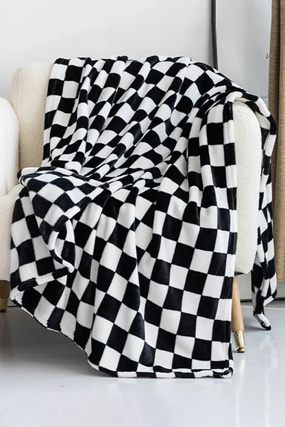 Black Checkerboard Throw Blanket - Soft Cosy Blanket - Shello's Creative Boutique