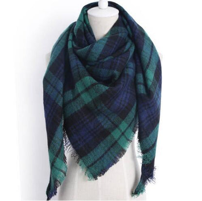 Winter Triangle Scarf For Women Brand Designer Shawl Cashmere Plaid Scarves Blanket Wholesale Drops - Shello's Creative Boutique