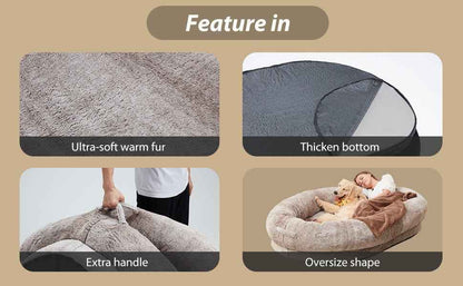 Giant Dog Bed for Humans - Oversized Portable Pet Bed