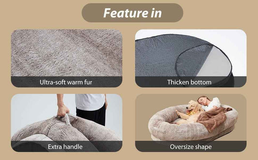 Giant Dog Bed for Humans - Oversized Portable Pet Bed