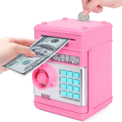 Kids ATM Piggy Bank with Password - Electronic Money Box with Auto Coin Slot