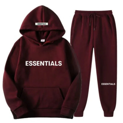 FEAR OF GOD ESSENTIALS Couple Suit Men's and Women's Double Line Hoodie High Street Fashion Brand Autumn and Winter Two piece Set - Shello's Creative Boutique